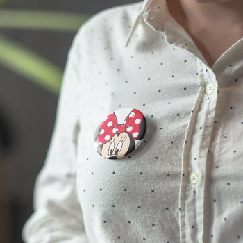 Red Minnie | Cute Closeup Button by MickeyAndFriends at Zazzle