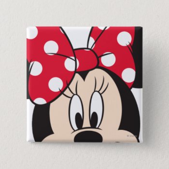 Red Minnie | Cute Closeup Button by MickeyAndFriends at Zazzle