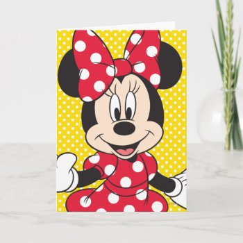 Red Minnie | Cute Closeup Card by MickeyAndFriends at Zazzle