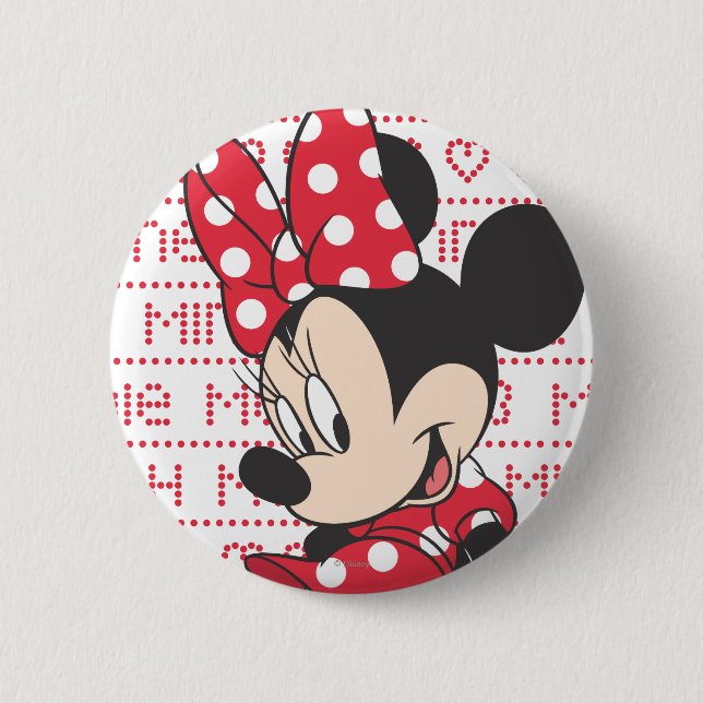 Red Minnie | Cute Pinback Button (Front)