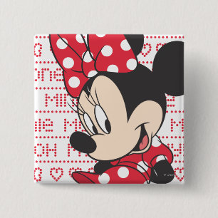Red Minnie Cute Pinback Button