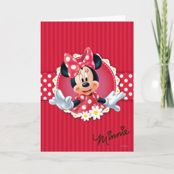 Red Minnie | Flower Frame Card by MickeyAndFriends at Zazzle