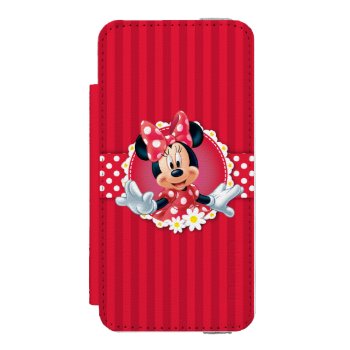 Red Minnie | Flower Frame Wallet Case For Iphone Se/5/5s by MickeyAndFriends at Zazzle