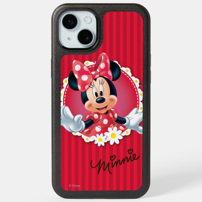 Red Minnie | Flower Frame iPhone 15 Plus Case (Back)
