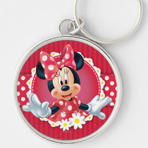 Red Minnie Flower Frame Keychain