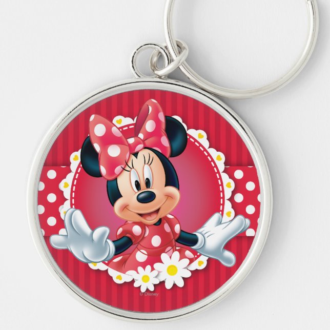 Red Minnie | Flower Frame Keychain (Front)