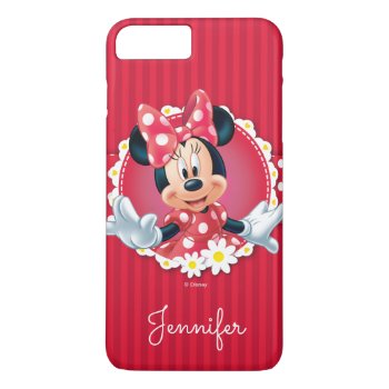 Red Minnie | Flower Frame | Your Name Iphone 8 Plus/7 Plus Case by MickeyAndFriends at Zazzle