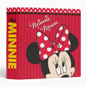 Red Minnie   Head in Hands 3 Ring Binder