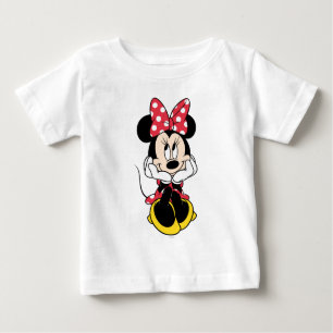 Red Minnie Head in Hands Baby T-Shirt