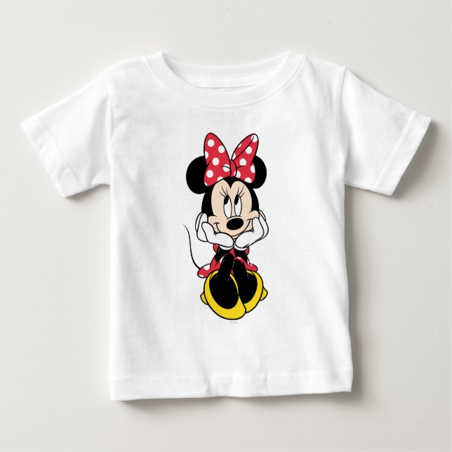 Red Minnie | Head in Hands Baby T-Shirt (Front)