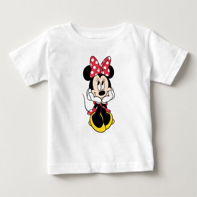 Red Minnie | Head in Hands Baby T-Shirt (Front)