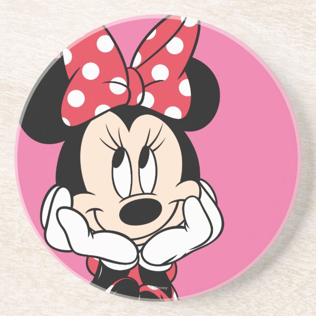 Red Minnie | Head in Hands Drink Coaster (Front)