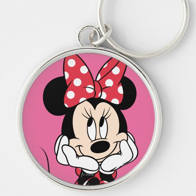Red Minnie | Head in Hands Keychain (Front)