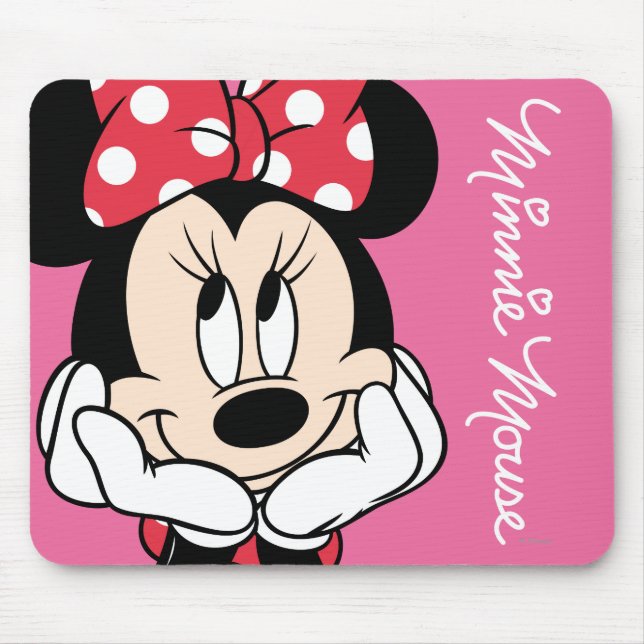Red Minnie | Head in Hands Mouse Pad (Front)