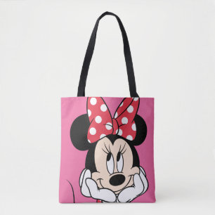 Red Minnie Head in Hands Tote Bag