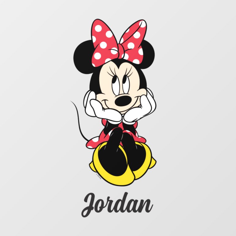 Red Minnie | Head in Hands Wall Decal