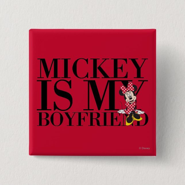 Red Minnie | Mickey is My Boyfriend Button (Front)