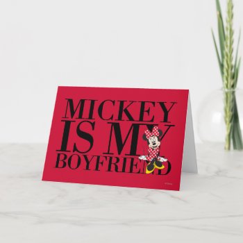 Red Minnie | Mickey Is My Boyfriend Card by MickeyAndFriends at Zazzle