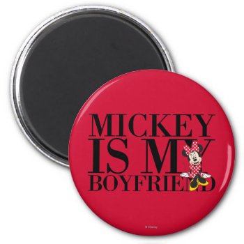 Red Minnie | Mickey Is My Boyfriend Magnet by MickeyAndFriends at Zazzle