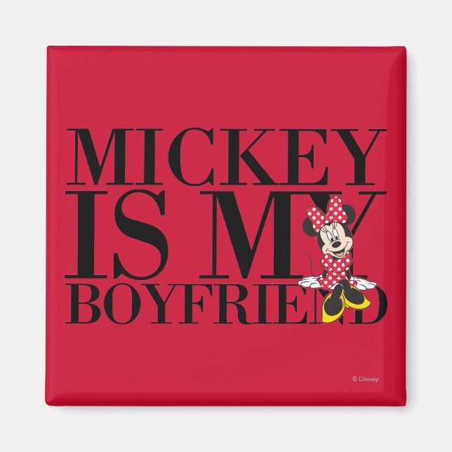 Red Minnie | Mickey is My Boyfriend Magnet (Front)