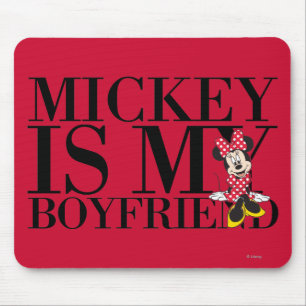 Red Minnie   Mickey is My Boyfriend Mouse Pad
