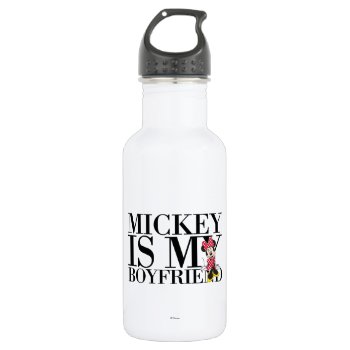 Red Minnie | Mickey Is My Boyfriend Stainless Steel Water Bottle by MickeyAndFriends at Zazzle