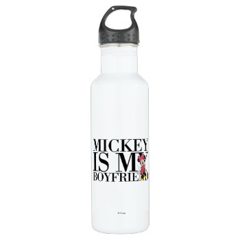 Red Minnie | Mickey Is My Boyfriend Stainless Steel Water Bottle by MickeyAndFriends at Zazzle