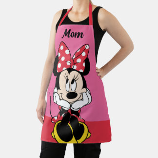 Red Minnie Mouse | Head In Hands Personalized Apron