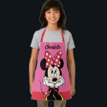 Red Minnie Mouse | Head In Hands Personalized Apron<br><div class="desc">Personalize this super cute Minnie Mouse apron.</div>