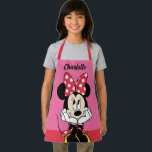 Red Minnie Mouse | Head In Hands Personalized Apron<br><div class="desc">Personalize this super cute Minnie Mouse apron.</div>