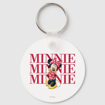 Red Minnie | Name Keychain by MickeyAndFriends at Zazzle
