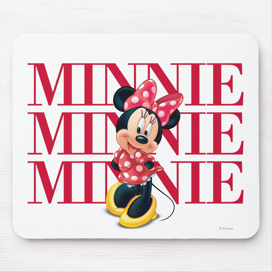 Red Minnie | Name Mouse Pad | Zazzle