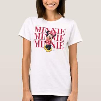 Red Minnie | Name T-shirt by MickeyAndFriends at Zazzle