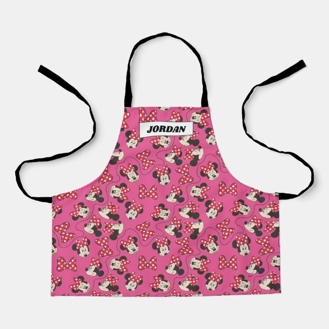 Red Minnie | Pink Pattern Apron (Front)