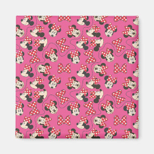 Red Minnie Pink Pattern Magnet