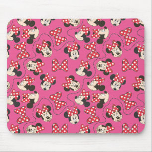 Red Minnie Pink Pattern Mouse Pad