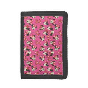 Red Minnie Pink Pattern Tri-fold Wallet