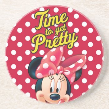 Red Minnie | Pretty Drink Coaster by MickeyAndFriends at Zazzle