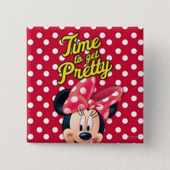 Red Minnie | Pretty Pinback Button by MickeyAndFriends at Zazzle
