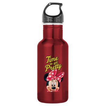 Red Minnie | Pretty Stainless Steel Water Bottle by MickeyAndFriends at Zazzle