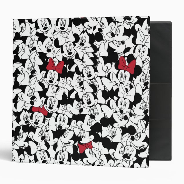 Red Minnie | Red Bow Pattern 3 Ring Binder (Front/Inside)