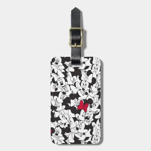 Travel Luggage tag with Personal Data Form Minnie Mouse red Bow