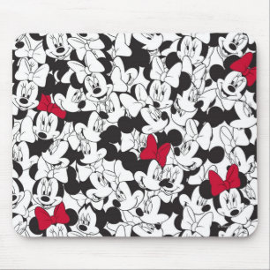 Red Minnie Red Bow Pattern Mouse Pad