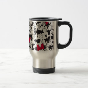 Red Minnie Red Bow Pattern Travel Mug