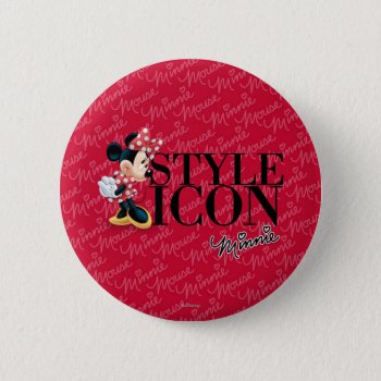 Red Minnie | Style Icon Pinback Button by MickeyAndFriends at Zazzle