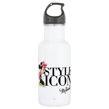 Red Minnie | Style Icon Water Bottle by MickeyAndFriends at Zazzle