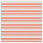 [ Thumbnail: Red & Mint Cream Colored Striped/Lined Pattern Fabric ]