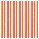 [ Thumbnail: Red & Mint Cream Colored Stripes Pattern Fabric ]