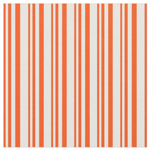 Red & Mint Cream Colored Stripes Pattern Fabric