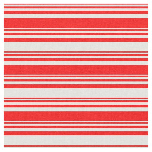 Red & Mint Cream Lined Pattern Fabric